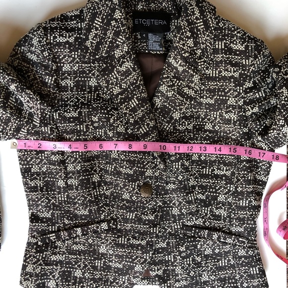 New Etcetera Button Up Brown Tweed Blazer 4 - Picture 12 of 13